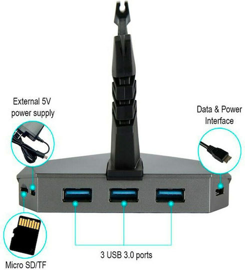 Mouse Bungee USB Hub Gray