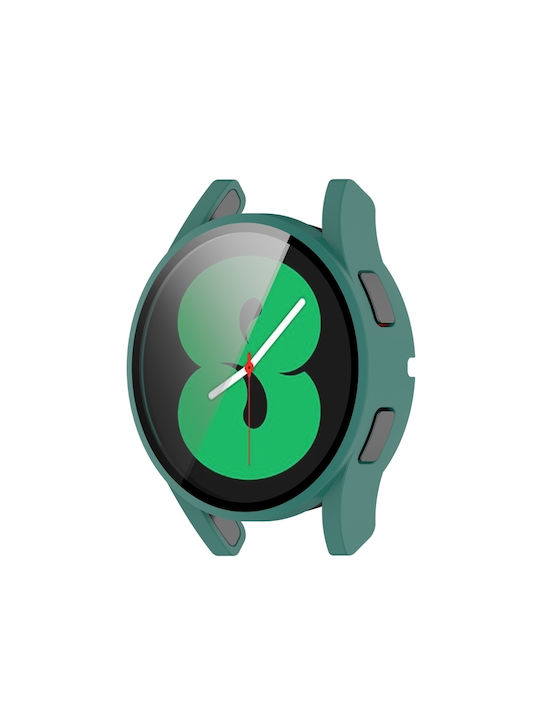 Plastic Case with Glass in Green color for Galaxy Watch 4 40mm