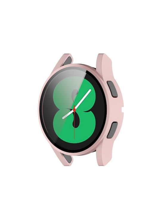 Plastic Case with Glass in Rose Gold color for Galaxy Watch 4 40mm
