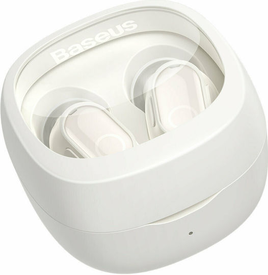 Baseus Bowie WM02 In-ear Bluetooth Handsfree Ακουστικά με Θήκη Φόρτισης Λευκά