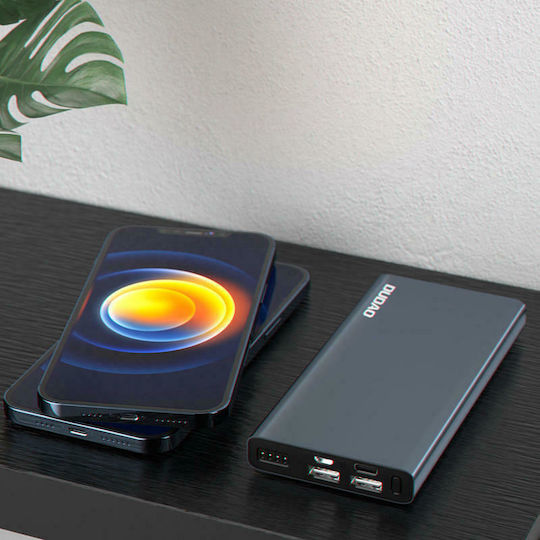 Dudao K5Pro Power Bank 10000mAh με 2 Θύρες USB-A Ασημί