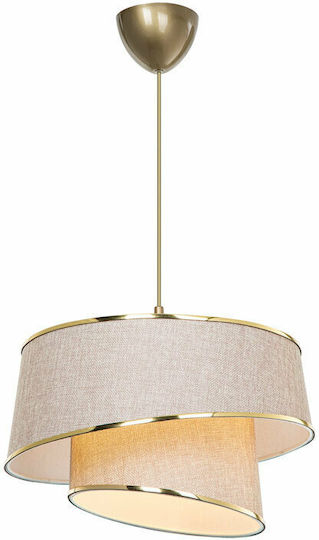 Pakketo PWL-1127 Lampă Suspendată Reglabilă Bej cu Dulie E27 32.5x65x65cm