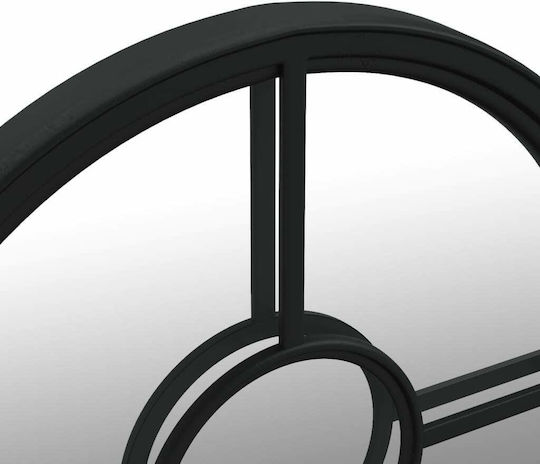 vidaXL Wandspiegel mit Schwarz Metallisch Rahmen Durchmesser 60cm 1Stück