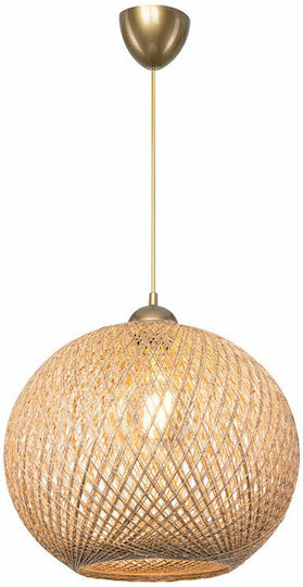 Pakketo PWL-1112 Pendant Light Brown Boho with Rope for Socket E27 38x38x38cm