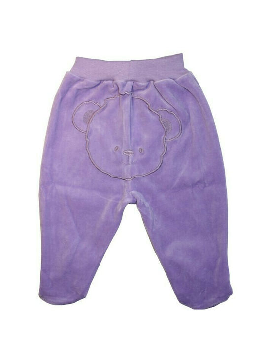 Salomea Baby Pants Velour with closed legs (s1080002) light purple