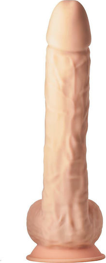 Dream Toys Real Love Dual Density XXL Dildo Ρεαλιστικό Dildo με Όρχεις και Βεντούζα Flesh 38cm