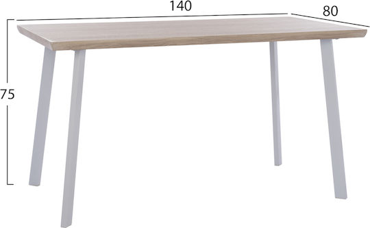 Ofira Esszimmer- und Küchentisch Holz mit Metallrahmen 140x80x76cm