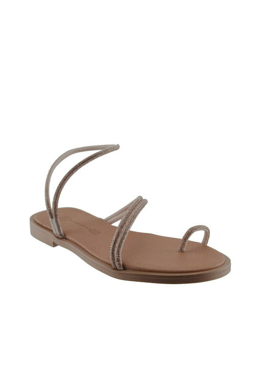 Stefania Women's Flat Sandals Leather 2 Copper