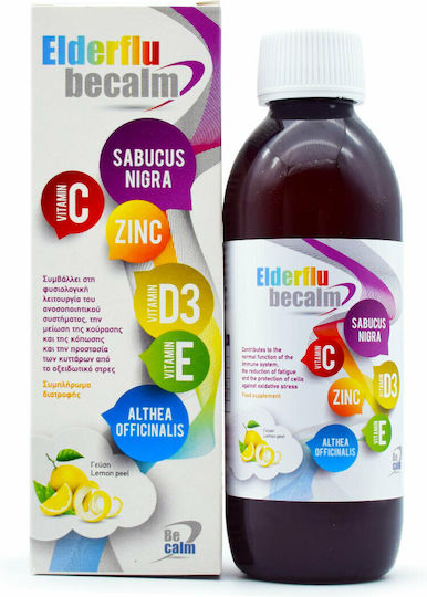 Becalm Elderflu Adult Supplement for Immune Support 250ml Lemon