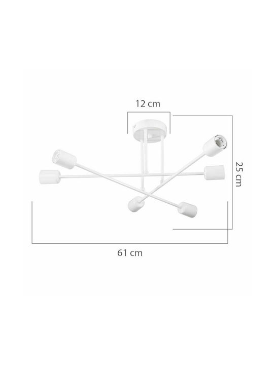 Pakketo PWL-1122 Ceiling Mount Light 61cm Gold with Socket E27