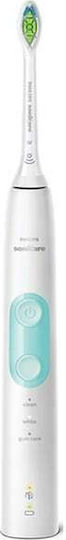 Philips Sonicare ProtectiveClean 5100 Ηλεκτρική Οδοντόβουρτσα με Χρονομετρητή, Αισθητήρα Πίεσης και Θήκη Ταξιδίου Λευκό & Μέντα