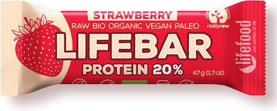 Lifefood Lifebar Riegel mit 20% Protein & Geschmack Erdbeere 47gr