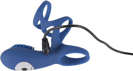 You2Toys Sweet Smile Rechargeable Couples Sleeve Penis Extension with Vibration Blue 10cm