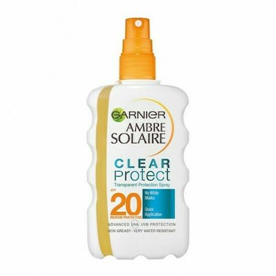 Garnier Waterproof Spray Sunscreen Body Cream Ambre Solaire Clear Protect Transparent 20SPF 200ml