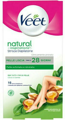 Veet Natural Inspirations Ταινίες Αποτρίχωσης για το Πρόσωπο Agran Oil 16τμχ