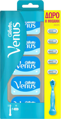 Gillette Venus Close & Clean Ξυραφάκι Σώματος με Ανταλλακτικές Κεφαλές 3 Λεπίδων και Λιπαντική Ταινία 5τμχ