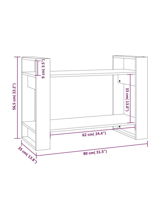 Bibliothek Grau 80x35x56,5cm