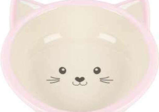 Happypet Kitten Keramik Schalen Futter & Wasser für Hund & Katze 200ml 13cm in Rosa Farbe