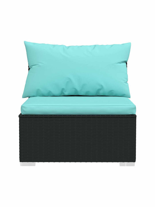 Zweisitziges Sofa Außenbereich Rattan mit Kissen 70x70x60.5cm