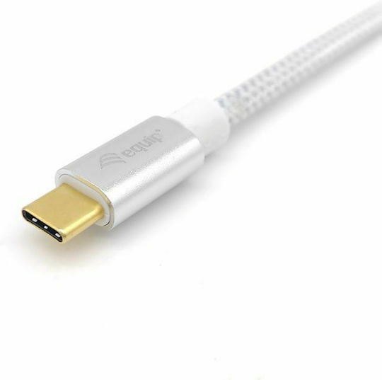 Equip Braided USB 3.2 USB-C Male To USB-C 100W PD White 1m Cable
