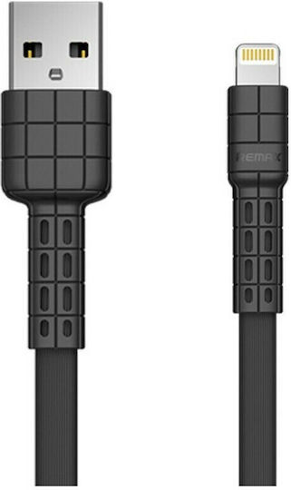 Remax RC-116i Flat USB to Lightning Cable Μαύρο 1m