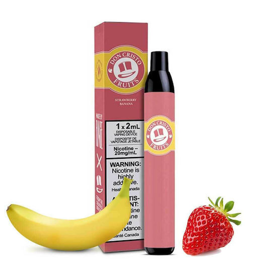 PGVG Labs Don Cristo Fruits Единично Употребими Електронни Цигари 700 Вдишвания Strawberry Banana 2ml 20mg Розов