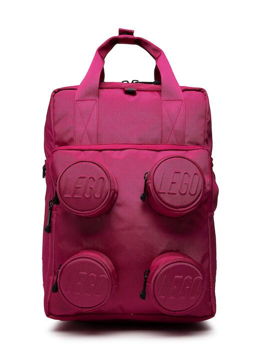 Lego Brick 2x2 School Bag Backpack Junior High-High School in Fuchsia color 15lt