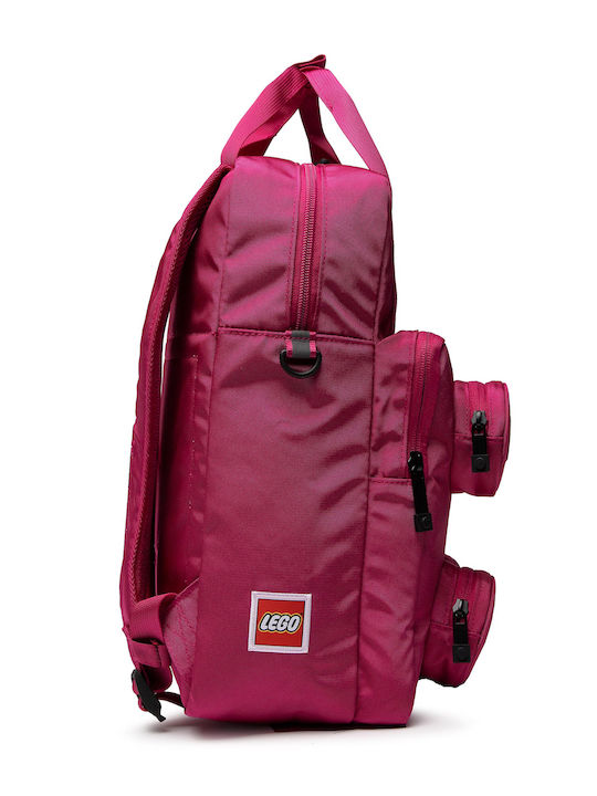 LEGO Brick 2x2 School Bag Backpack Junior High-High School Fuchsia with Water Bottle Holder 15Liters
