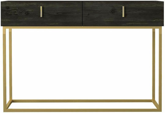 Mykonos Конзолна маса от Дърво & Метал Кафяво / бронз Д120xШ37xВ84cm