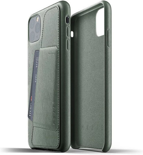 Mujjo Full Leather Wallet Leather 1mm Slate Green (iPhone 11 Pro Max)