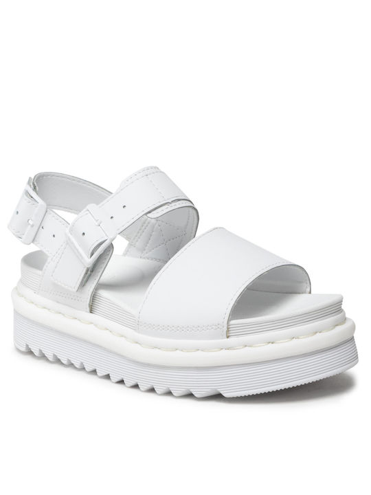 Dr. Martens Voss Mono Women's Flat Sandals Flatforms In White Colour