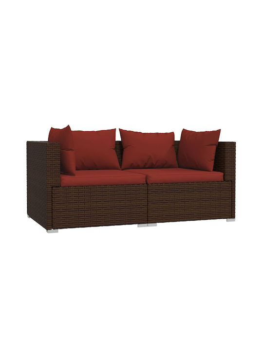 Set Cameră De Zi Pentru Exterior 3 Piese Maro Cu Perne