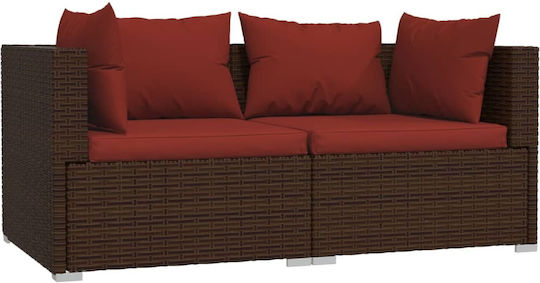 Garten- und Outdoor-Möbelsets 3 Stück Braun mit Kissen
