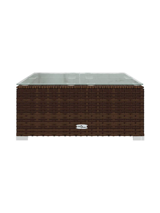 Set Cameră De Zi Pentru Exterior 3 Piese Maro Cu Perne