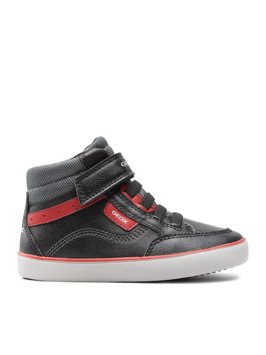 J Gisli B B Παιδικά Sneakers High Ανατομικά με Σκρατς Μαύρα
