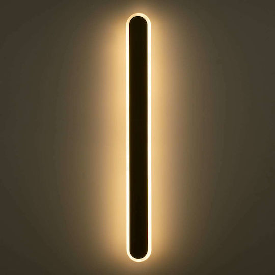 GloboStar Houston Modern Lamp Wall with Integrated LED and Adjustable White Light Black 6x60cm