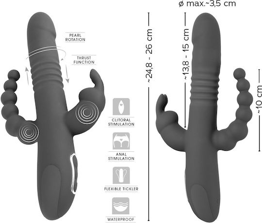 You2Toys Sweet Smile Thrusting Pearl Triple Vibrator Δονητής Rabbit 26cm Purple