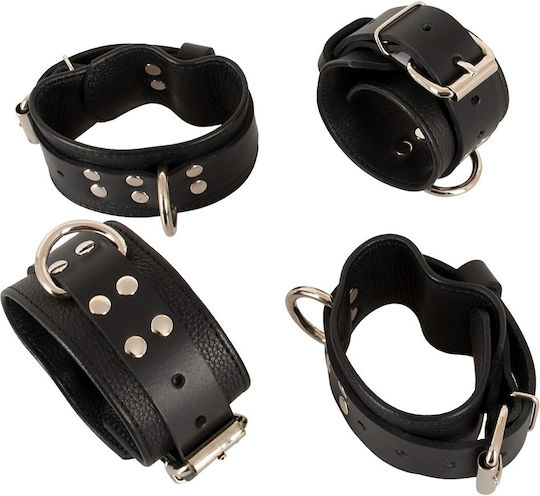 Zado Leather Bed Restraint Set pentru Legare la Pat în Culoare Negru