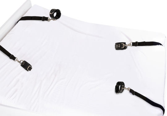 Zado Leather Bed Restraint Set pentru Legare la Pat în Culoare Negru