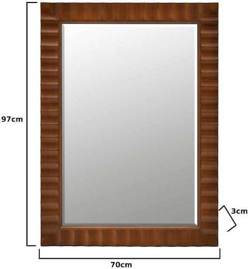 Inart Oglindă de Perete cu Cafea Ramă din Lemn 97x70cm 1buc