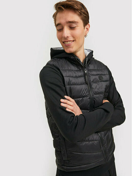 Ärmellos Jacke Puffer Schwarz