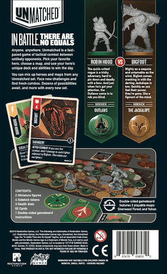 Board Game Unmatched: Robin Hood vs Bigfoot for 2 Players 9+ Years Old (EN) Restoration Games