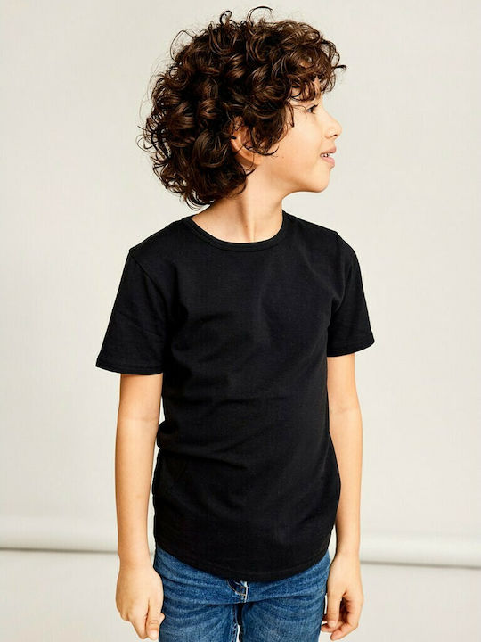 Name It Kids' Set with Undershirts Short Sleeve Black 2pcs