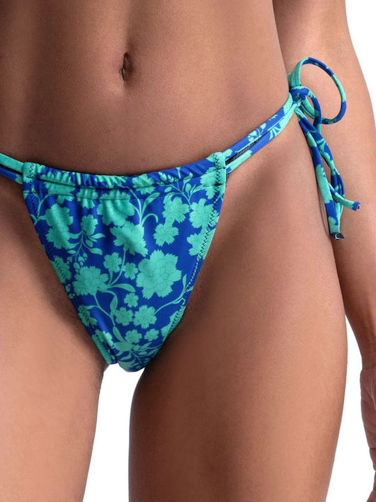 Oceane Bikini Slip με Κορδονάκια Μπλε