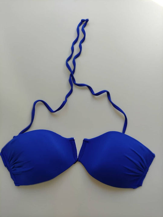 Strapless Bikini Top με Ενίσχυση Μπλε