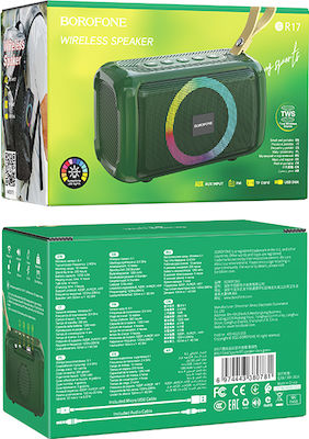 Borofone BR17 Cool Sports Bluetooth-Lautsprecher 5W mit Radio und Batterielaufzeit bis zu 4 Stunden Dark Green