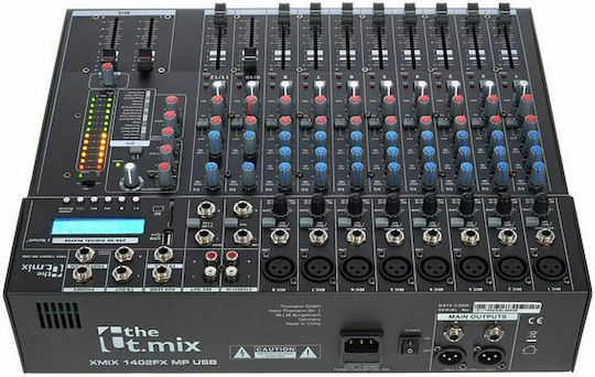 The t.mix Xmix 1402 FXMP USB Αναλογική Κονσόλα 14 Καναλιών με Phantom Power & 8 Εισόδους XLR & Bluetooth