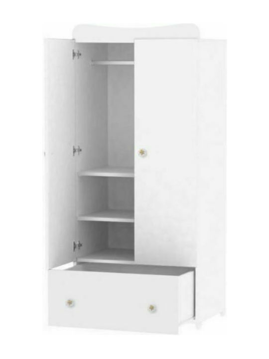 Ντουλάπα Exclusive Δίφυλλη White-Light Oak 57x80x178cm