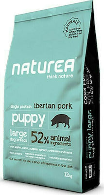 Naturea Naturals Puppy Large 12kg Ξηρά Τροφή χωρίς Σιτηρά & Γλουτένη για Κουτάβια Μεγαλόσωμων Φυλών με Χοιρινό