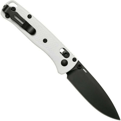 Benchmade Mini Bugout Pocket Knife White Total Length 16.48pcs with Blade made of Stainless Steel 7.16pcs Thickness 2.286mm in Sheath